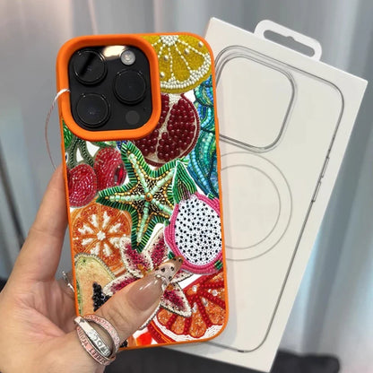 Retro Fruit Pattern iPhone Case - Shockproof Soft Silicone Protective Cover