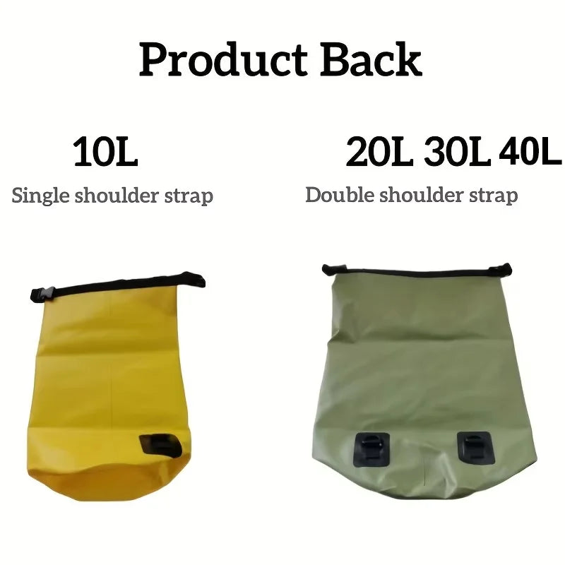 Waterproof PVC Dry Bag Backpack - 10L/20L Shoulder Bag for Kayaking, Trekking, Rafting, Surfing & Boating