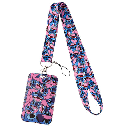 Cute Alien & Angel Cartoon Credential Holder Lanyard for Key, Card Badge & Gym Accessories