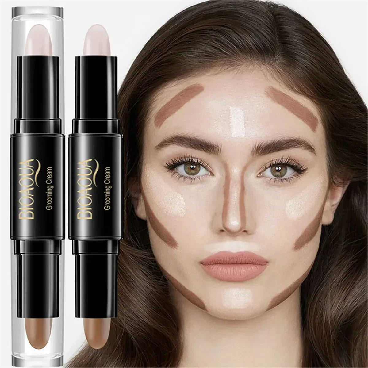 Professional Makeup Base Foundation Cream – Full-Coverage Concealer & Contouring Bronzer for Women