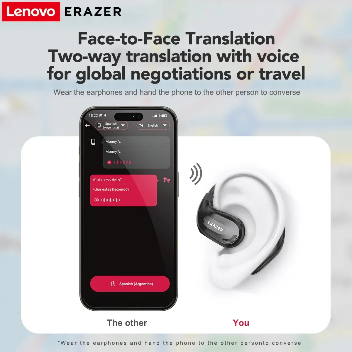 ERAZER XT66PRO Bluetooth Earphones – Wireless ASMR Headset with DIY APP, AI Translator & 13-Hour Battery Life