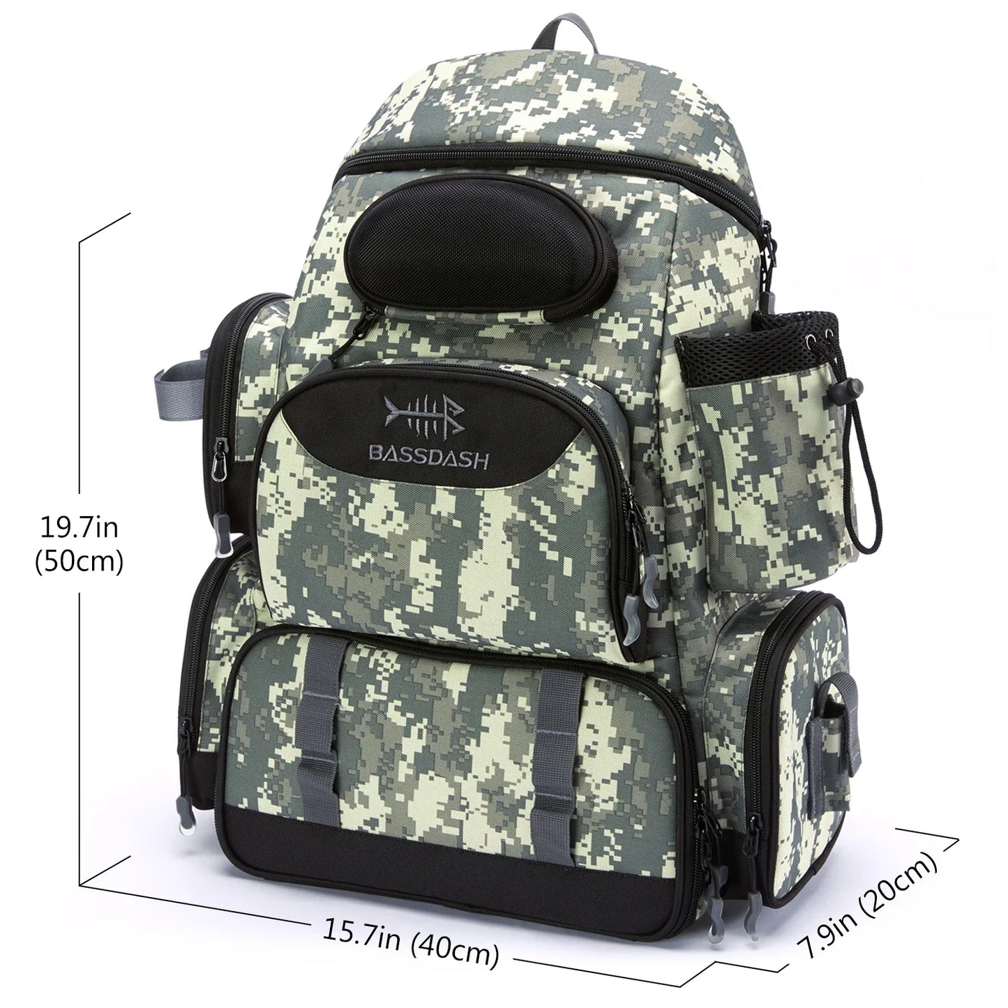 Bassdash Fishing Tackle Backpack — Lightweight Tactical Multifunctional Fishing Bag