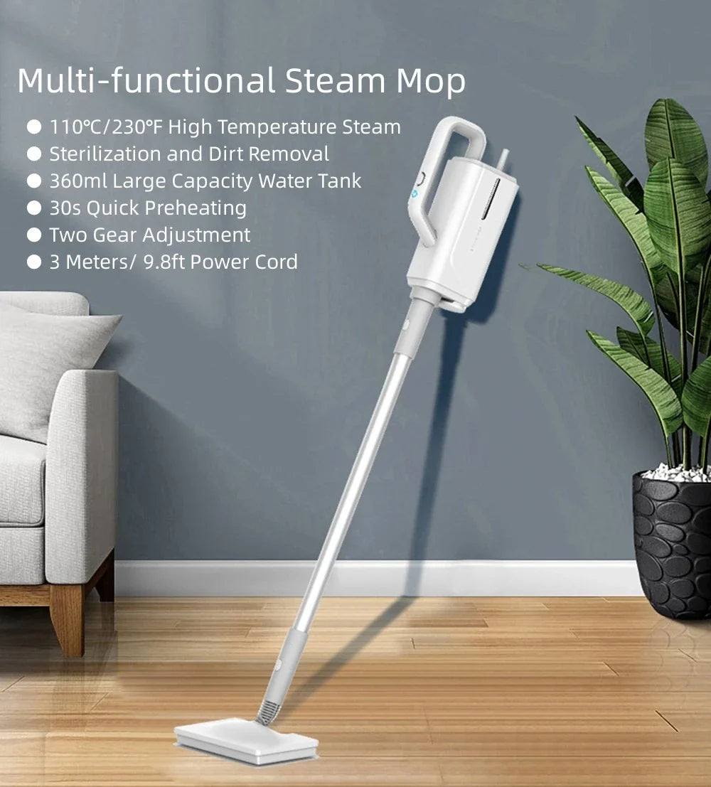 370ml Electric Steam Mop – 1500W Multifunctional Sterilization & Mite Removal Household Cleaner, 220V EU Plug