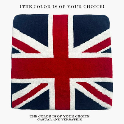 Union Jack Jacquard Knit Beanie - Warm Casual Streetwear Hat for Men & Women