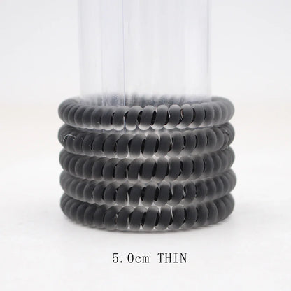 5Pcs Matte Spiral Hair Bands - Fashion Telephone Wire Elastic Hair Ties Stretchable Cord Rubber Bands for Women & Girls
