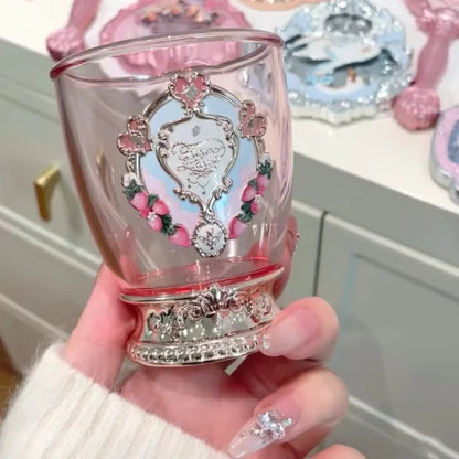 Flower Knows Sweetie Bear Handheld Mirror – 3 Styles, Exquisite Relief Design, Cute HD Makeup Tool