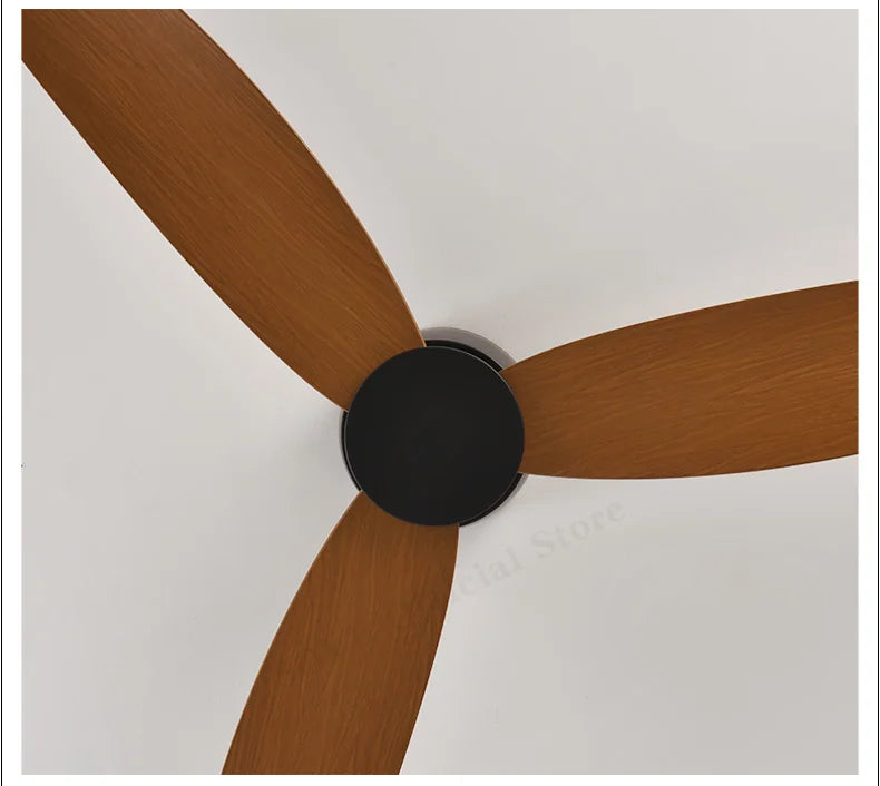 SOVE Modern Black & White Low Floor Ceiling Fan – 30W DC Motor with Remote Control, No Light, 220V