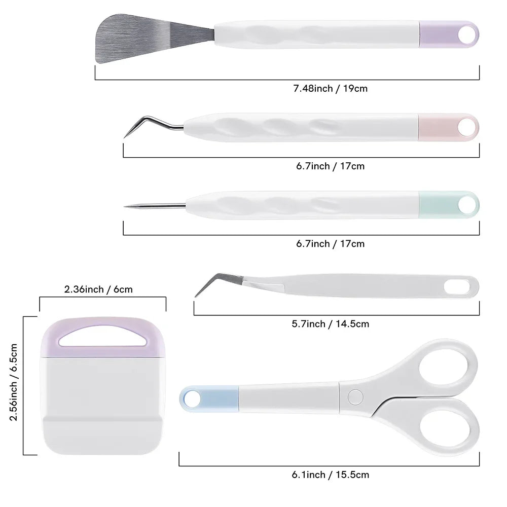 6pcs Craft Vinyl Weeding Tool Set – DIY Scrapbook & Silhouette Carving Tools for Cricut Maker