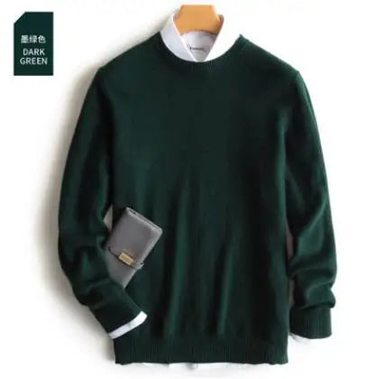 Men's Classic V-Neck Sweater - Cashmere Cotton Blend Warm Autumn Winter Pullover Casual Jumper