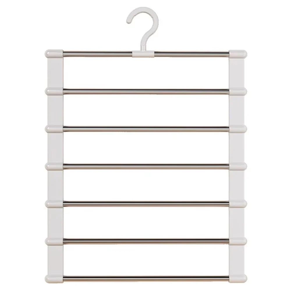 Multi-Layer Pants Hanger - Space-Saving Foldable Closet Organizer with Non-Slip Clips