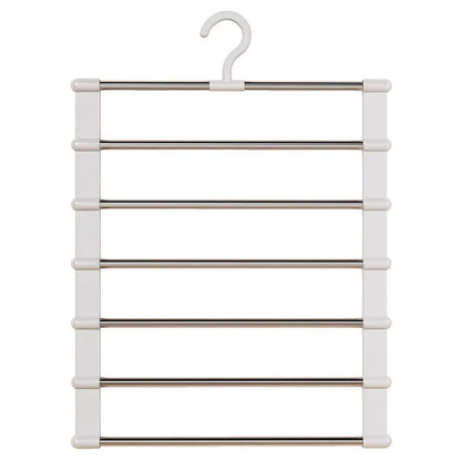 Multi-Layer Pants Hanger - Space-Saving Foldable Closet Organizer with Non-Slip Clips