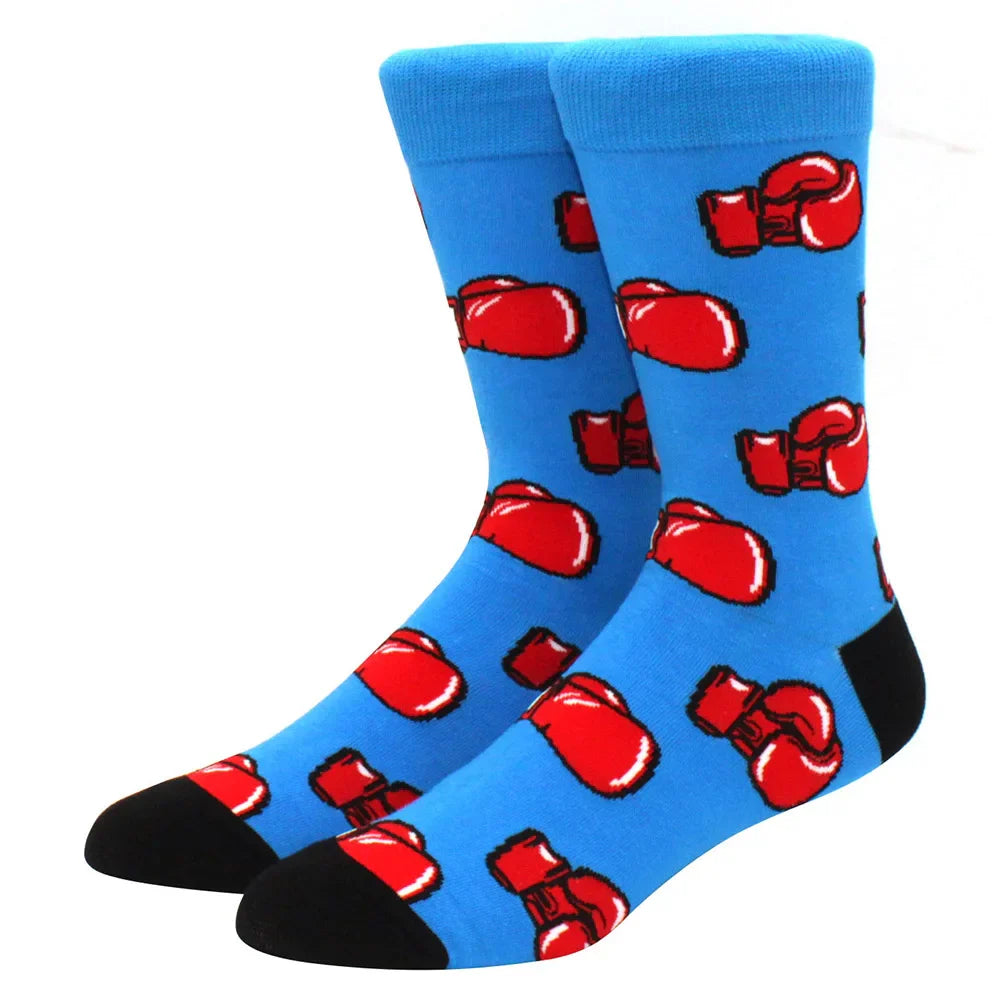 Men’s & Women’s Funny Beer Rainbow Socks – Skateboard Striped Pig Hip Hop Colorful Mid-Rise Casual Crew Cotton Socks, Unisex Fashion Novelty Socks