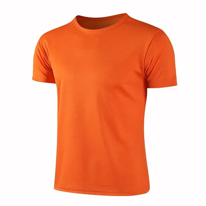 Quick-Drying Round Neck Sport T-Shirt – Men's Gym Fitness Shirt for Running, Breathable Sportswear