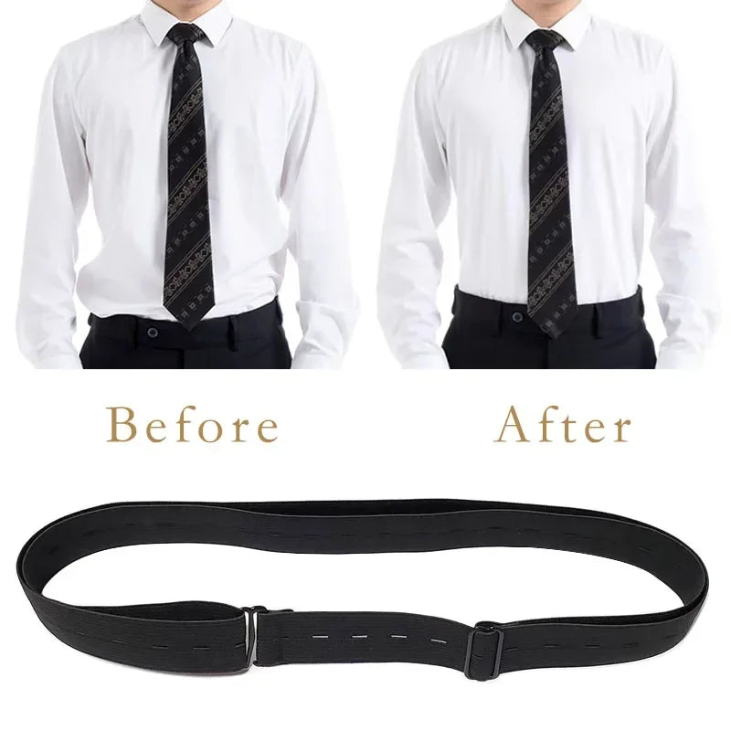 Shirt Stay Belt Adjustable Elastic Non-Slip Shirt Holder Strap for Men & Women – Keep Shirts Tucked In Securely Clothing Lock Belt