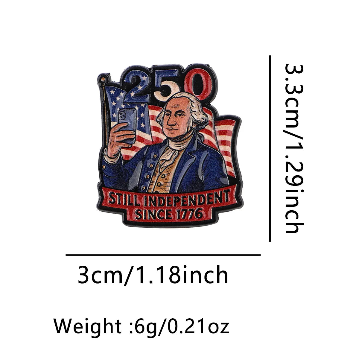 American Flag Lapel Pin - Patriotic Enamel Brooch Badge for Clothing, Gifts, and 250th Anniversary Commemoration