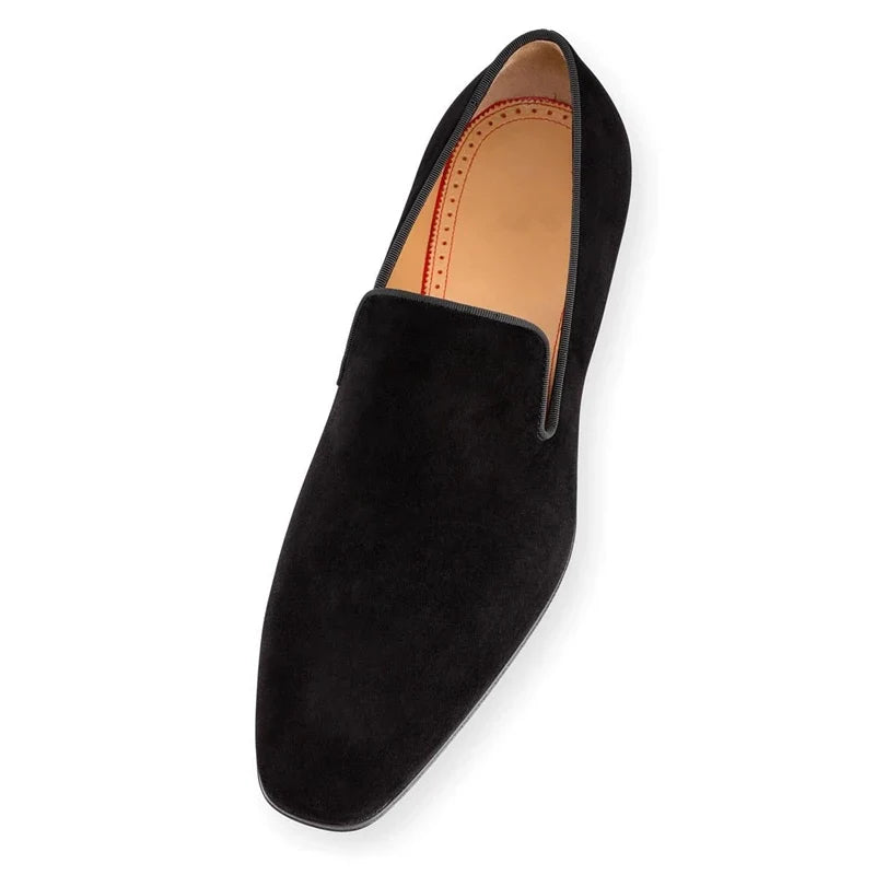 Men's Red Bottom Loafers - Solid Slip-On Party & Dress Shoes Size 38-48
