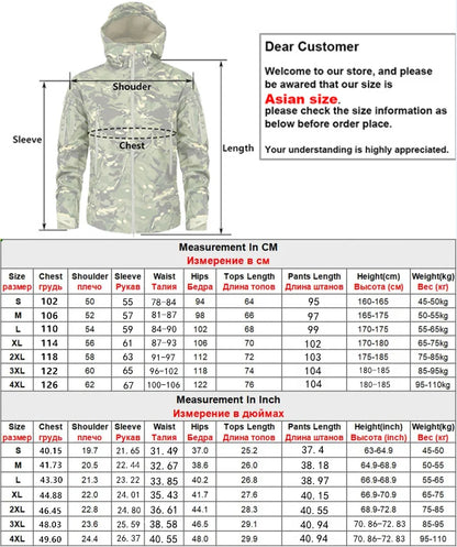 Shark Skin Soft Shell Tactical Suit – Windproof Breathable Plush Outdoor Training Jacket & Pants Set