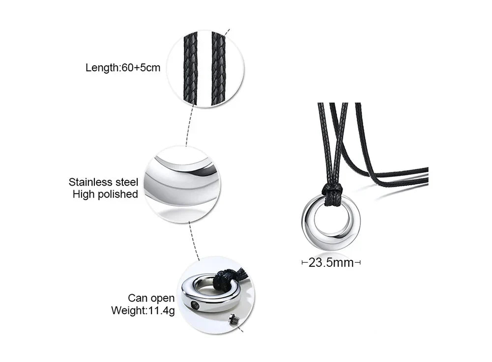 Circle of Life Eternity Love Karma Necklace – Memorial Pendant Ashes Jewelry for Women & Men, Keepsake Cremation Bracelets