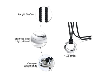 Circle of Life Eternity Love Karma Necklace – Memorial Pendant Ashes Jewelry for Women & Men, Keepsake Cremation Bracelets