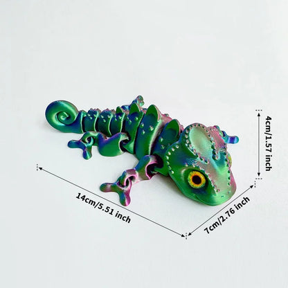3D Printed Chameleon Figure - Movable Multi-Joint Reptile Toy for Kids & Room Decor