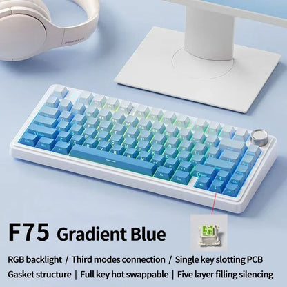 AULA F75 Gaming Mechanical Keyboard - 75% RGB Gasket Mount Hot-Swappable Keyboard with PBT Keycaps