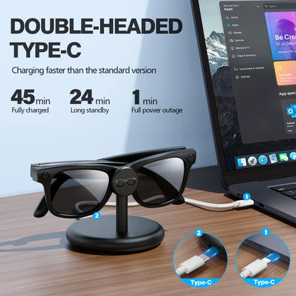 HUADAI Charging Stand for Ray-Ban Meta & Oakley Glasses – Compatible with Wayfarer, Skyler, HSTN, Headliner GEN1 & GEN2 (RW4006, RW4008, RW4010, XY2140)