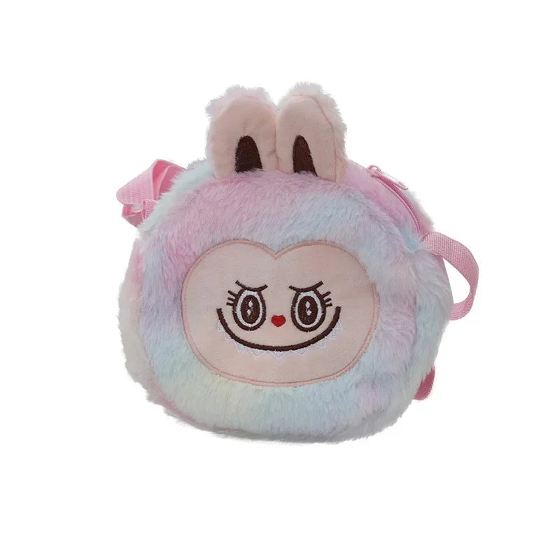 2024 Women’s Cartoon Animal Furry Shoulder Bag — Cute Single-Shoulder Winter Handbag for Kids & Ladies