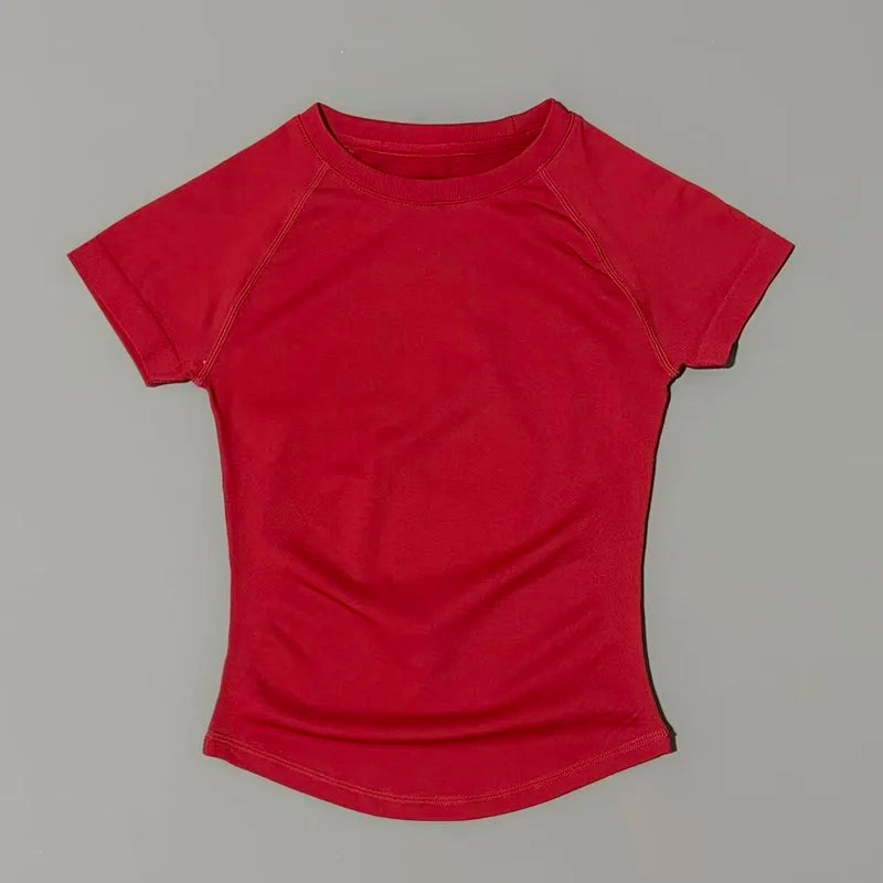 HISTELLO Women’s Sports T-Shirt - Short Sleeve Gym Yoga Workout Top for Running & Fitness Activewear