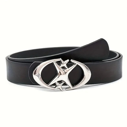 Stylish Oval Cross Buckle Belt - Durable Adjustable Unisex Fashion Accessory Gift for Men and Women