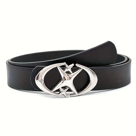 Stylish Oval Cross Buckle Belt - Durable Adjustable Unisex Fashion Accessory Gift for Men and Women