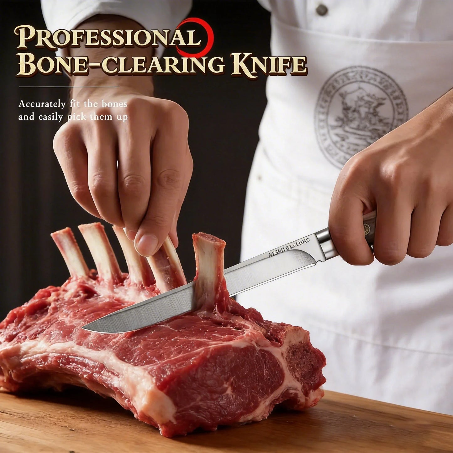 M390 Stainless Steel Meat Knife Set - 1/2/3-Piece Ultra-Sharp 62HRC Kitchen Cutting Knives for Meat, Fruit & Bone Removal