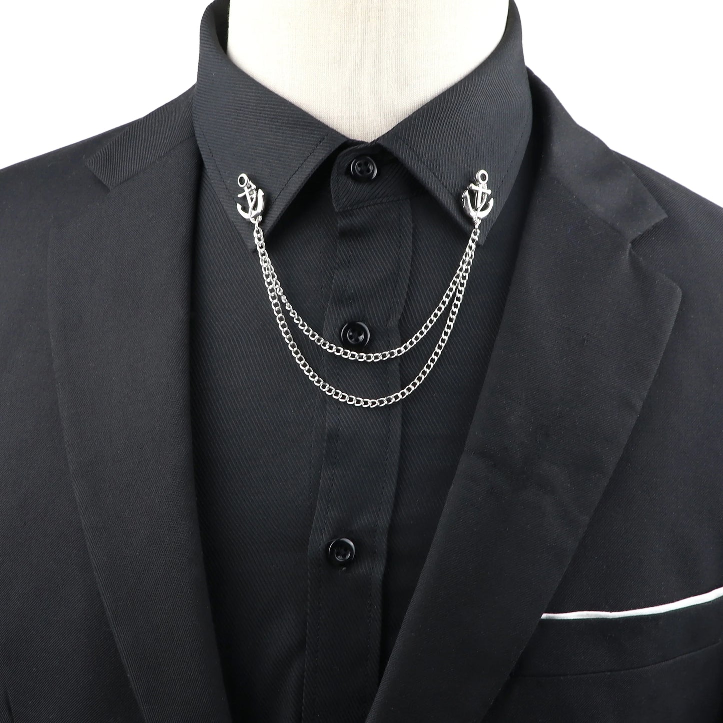 Fashion Gentleman Tassel Brooch – Men’s Suit & Shirt Lapel Pin with Chain, Pearl & Star for Wedding or Party