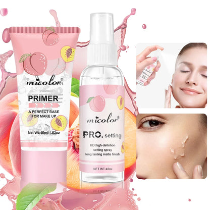 Makeup Primer & Setting Spray Set - Pore Blurring Base and Long-Lasting Makeup Finish
