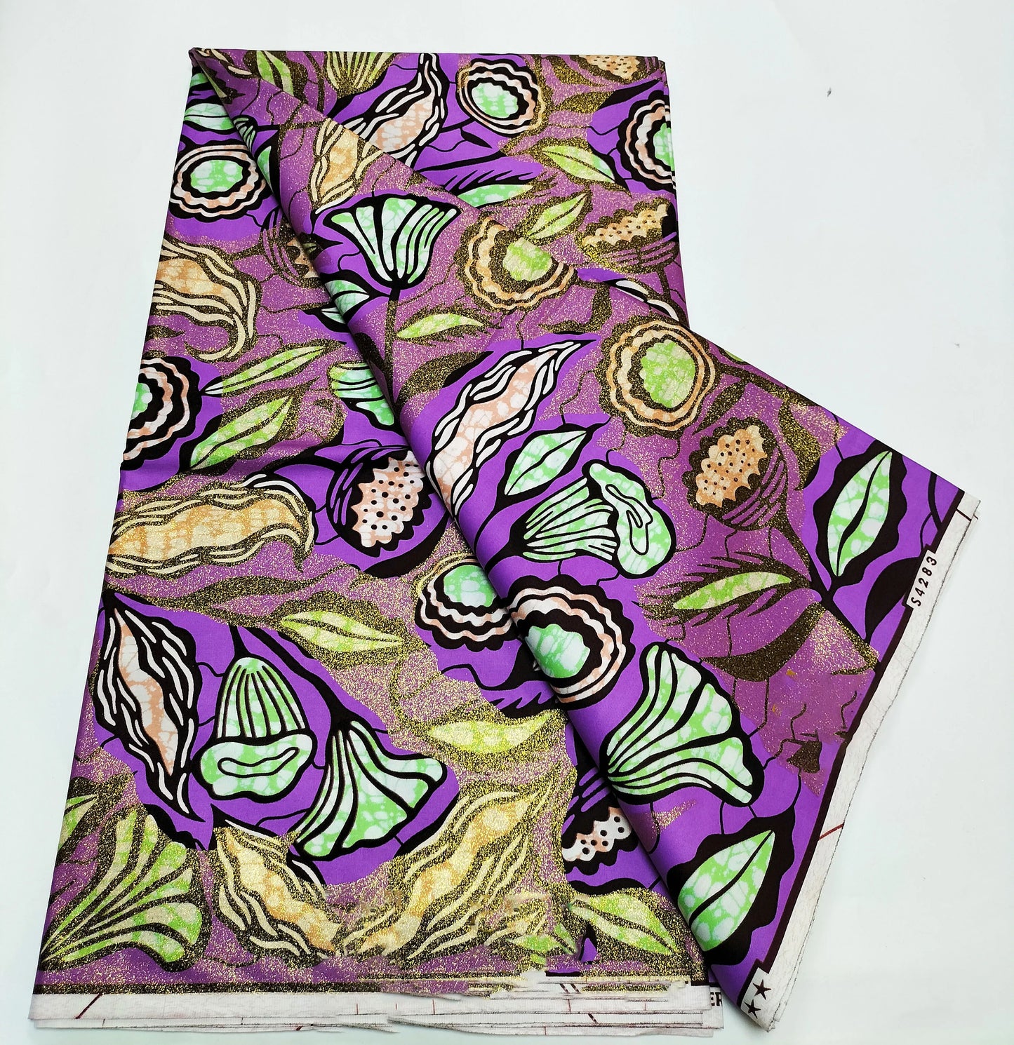 Grand Super Ankara Wax Fabric - Original 100% Cotton Glitter Batik Pagne 6 Yards Nigerian Party Dress Sewing Material