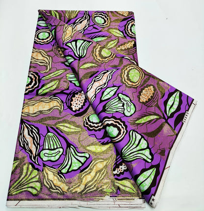 Grand Super Ankara Wax Fabric - Original 100% Cotton Glitter Batik Pagne 6 Yards Nigerian Party Dress Sewing Material