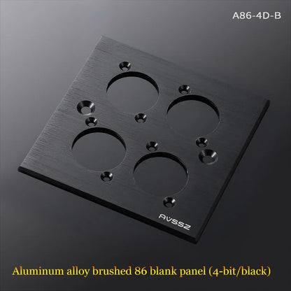 86 Panel Power Box Module - D Type 1/2/3/4 Hole Brushed Matte Blank Plate for XLR HDMI USB BNC VGA RJ45 Connections