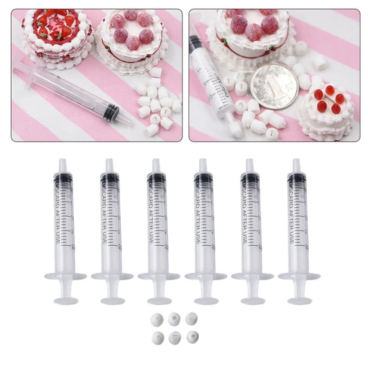 6pcs Mini Cake Dessert Food Nozzles Set - Press Clay Nozzles, Sharpener, Milk Cream Tools for Mini Clay Creations