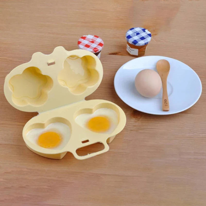 Microwave Egg Steamer Mold – Flower & Heart Shape Cooker for Easy Breakfast Eggs