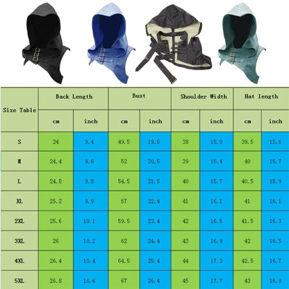 Adjustable Medieval Gothic Cowl Hat — Faux Leather Steampunk Hooded Cloak Cape for Men & Women Cosplay Accessory