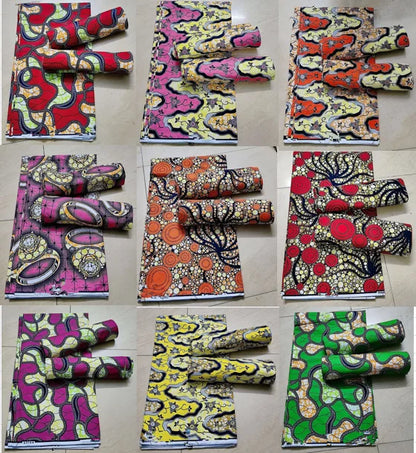 African Ankara Wax Print Fabric - 100% Cotton Batik Patchwork Sewing Material for Dresses & Crafts
