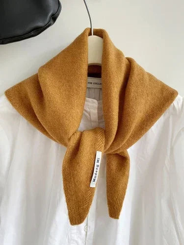 British Korean Style Wool Knitted Triangular Scarf – Multi-Functional Headscarf, Warm Knit Scarf for Women