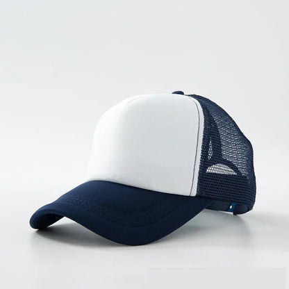 Custom Logo Trucker Hat - Adjustable Polyester Mesh Baseball Cap for Men & Women
