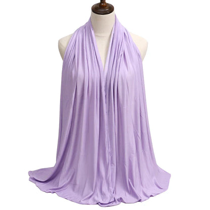 Women's Modal Cotton Jersey Hijab - Soft Solid Color Muslim Headscarf for Ramadan & Everyday Wear