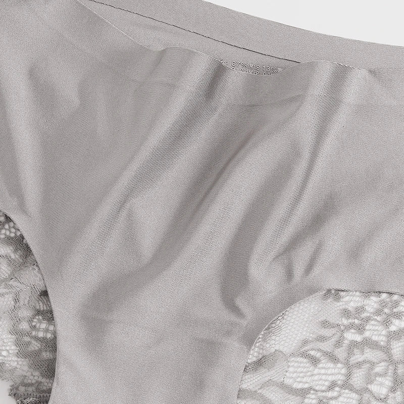Women’s Lace Panties 3PCS Set - Soft Satin Briefs Sexy Lingerie Underwear Plus Size Comfort Fit