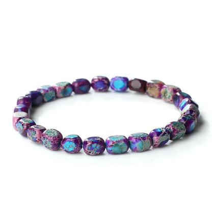 Natural Onyx Stone Bracelet - Bohemian Vintage Charm Elastic Yoga Jewelry for Women & Men