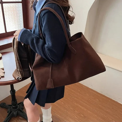 2025 Women’s Faux Suede Handbag – High-Quality, Versatile Large Capacity Shoulder Bag