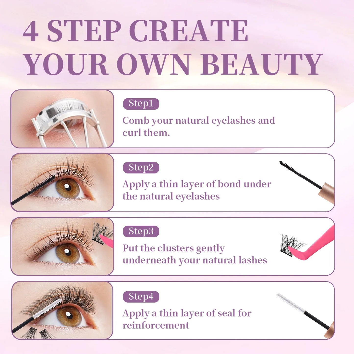 10ML Lash Cluster Glue & Seal – 2-in-1 Eyelash Adhesive for Long-Lasting Black Lash Bond
