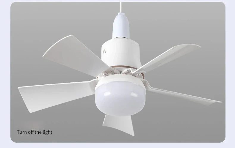30W Ceiling Fan with LED Light – Dimmable Remote Control, E27 Base Smart Fan for Bedroom & Living Room
