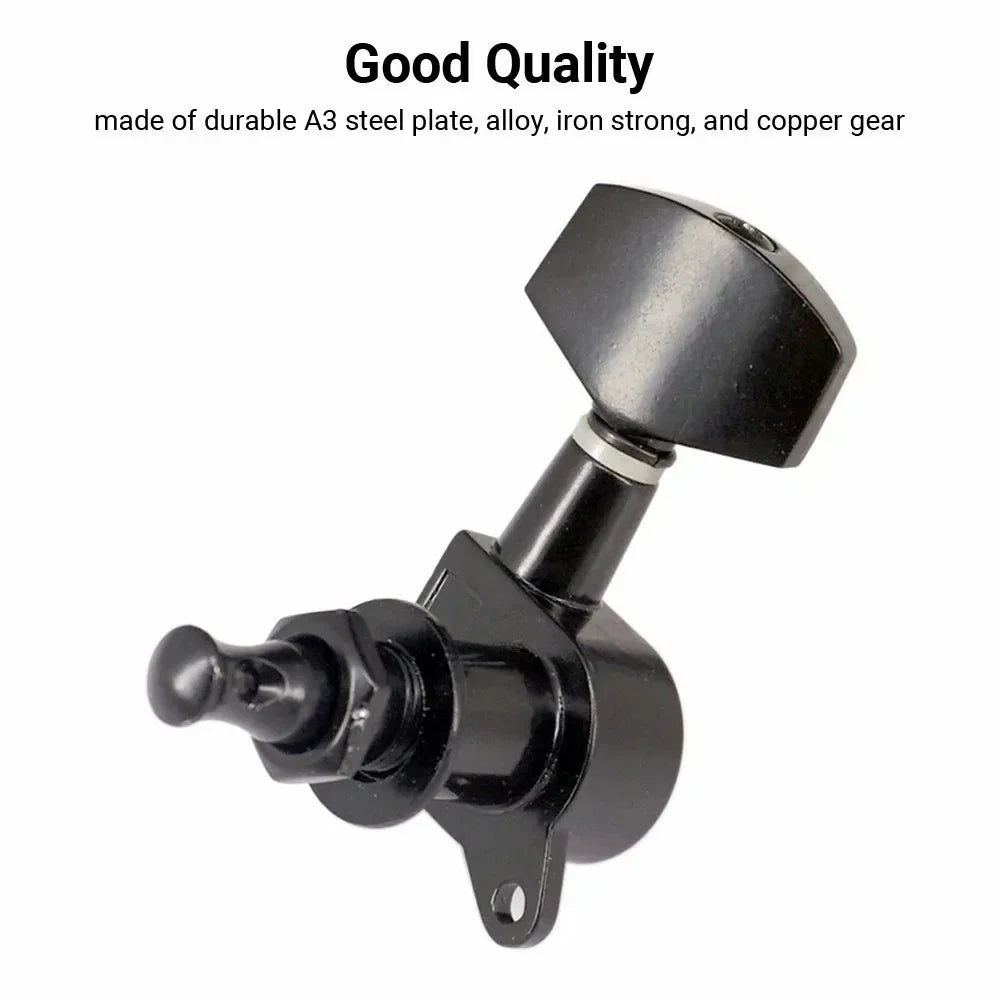 6-Piece Guitar Tuning Pegs Set — Locking Machine Heads for Electric Guitar