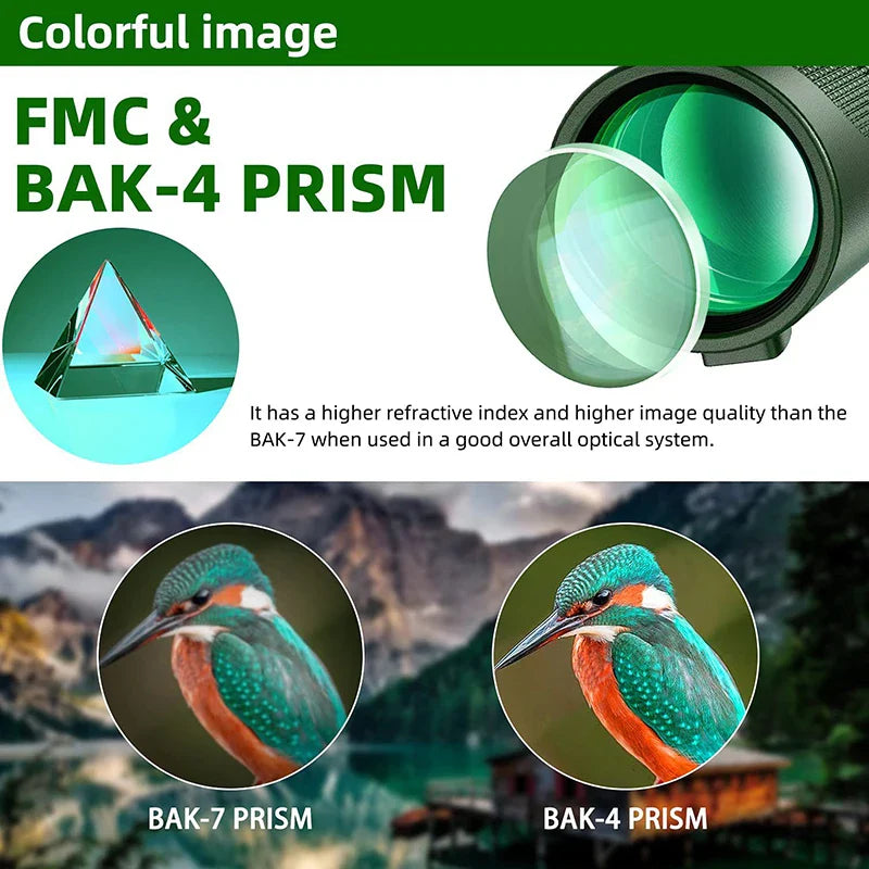 80x100 HD Zoom Monocular Telescope: Powerful Portable Binoculars for Hunting, Camping, and Outdoor Travel Exploration